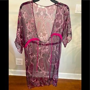 0039 Italy 100% SILK sheer cover up dress